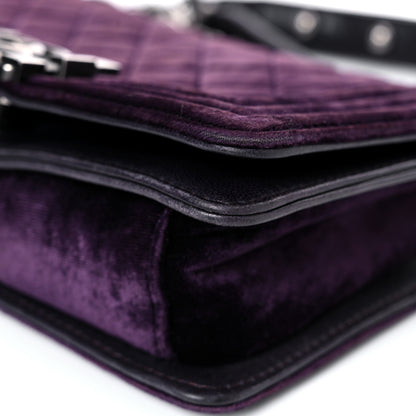 Chanel Velvet Quilted Small Boy Flap Purple 9 of 20