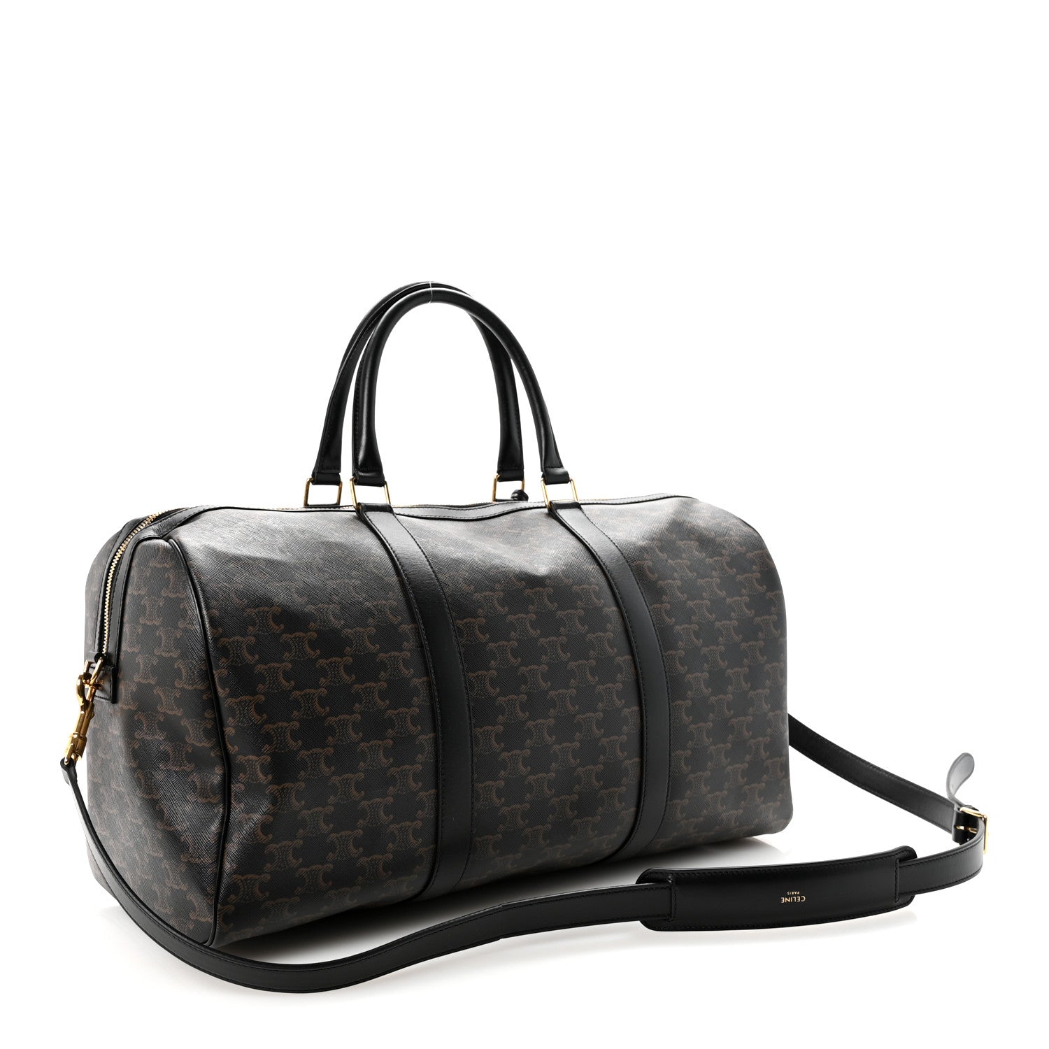 セリーヌ Celine Triomphe Canvas Medium Voyage Duffle Black 1784559