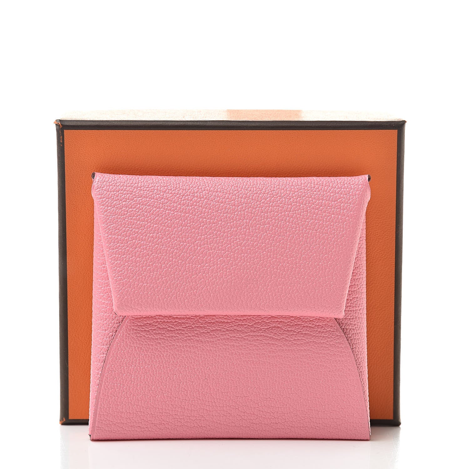 Hermes Chevre Mysore Verso Bastia Coin Purse Rose Confetti Brique 8 of 8