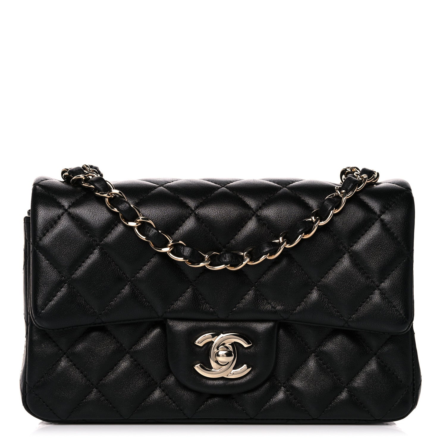 Chanel Lambskin Quilted Mini Rectangular Flap Black 1 of 11