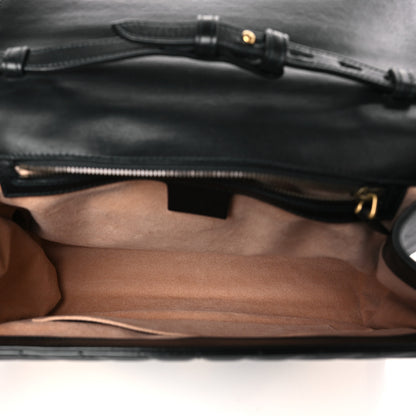 Gucci Calfskin Bamboo Trapuntata Queen Margaret Top Handle Bag Mystic White Black 5 of 9