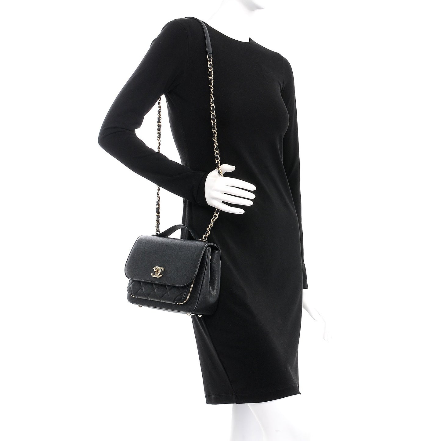 Caviar Quilted Medium Business Affinity Flap Black