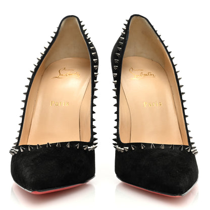 Christian Louboutin Suede Studded Anjalina 85 Pumps 40.5 Black 3 of 8