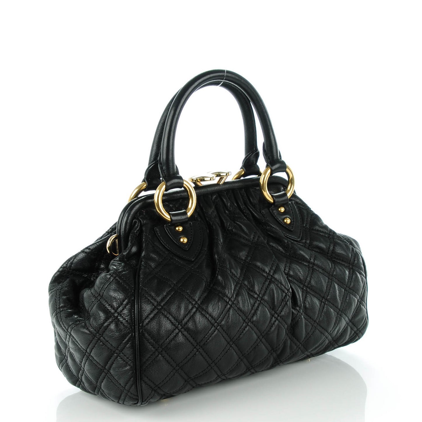 Calfskin Quilted Stam Black