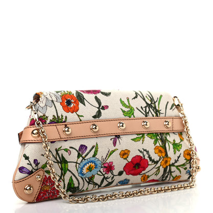 Gucci Canvas Flora Floral Horsebit Clutch 2 of 8