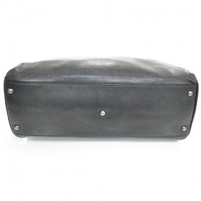 Fendi Goatskin Zucca Large Peekaboo Iconic Satchel Black Tobacco 4 of 12