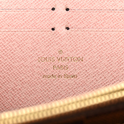 Louis Vuitton Damier Ebene Clemence Wallet Rose Ballerine 6 of 8