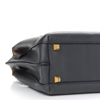 MCM Grained Calfskin Mini Milla Tote Phantom Grey 7 of 9