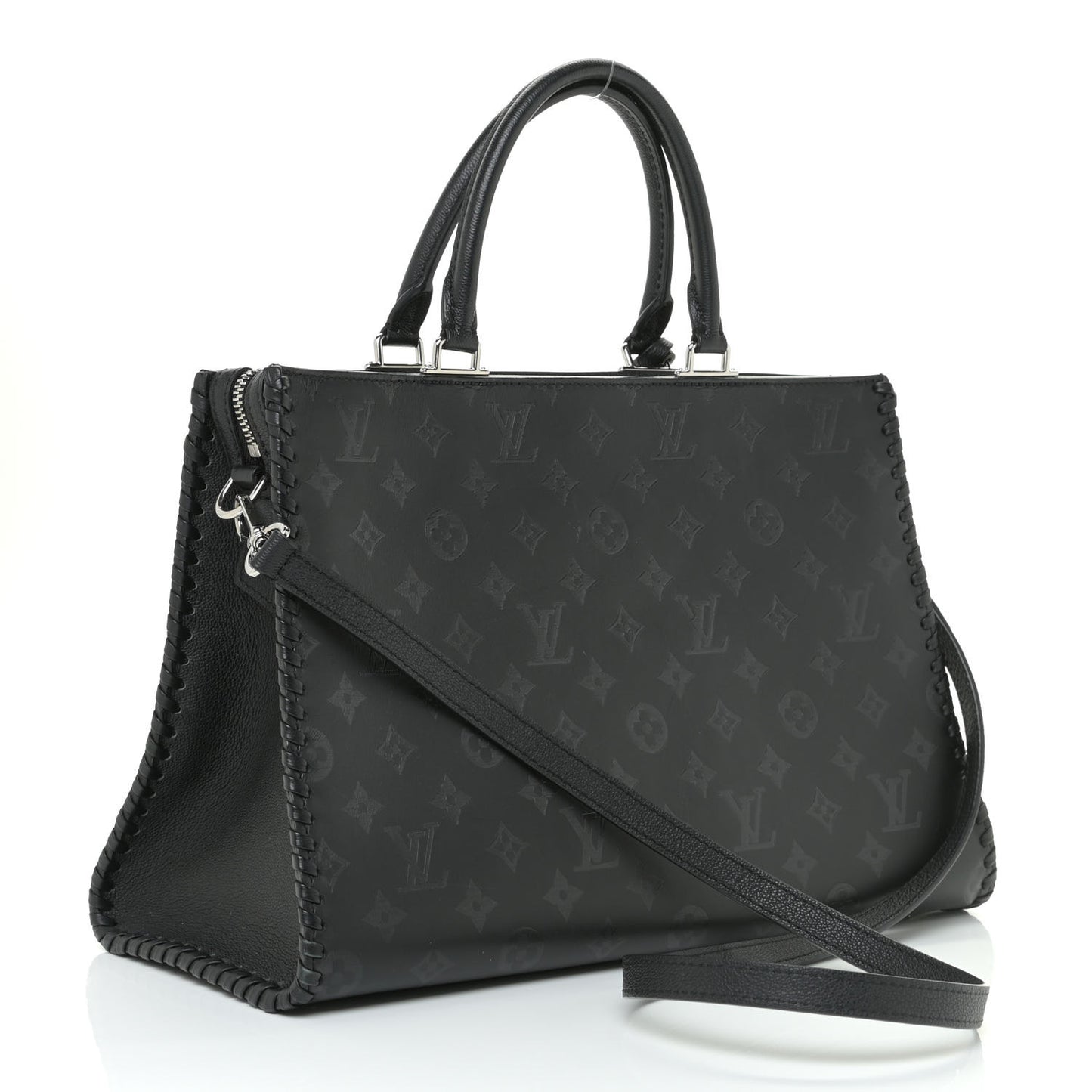 Monogram Cuir Plume Very Zipped Tote Black