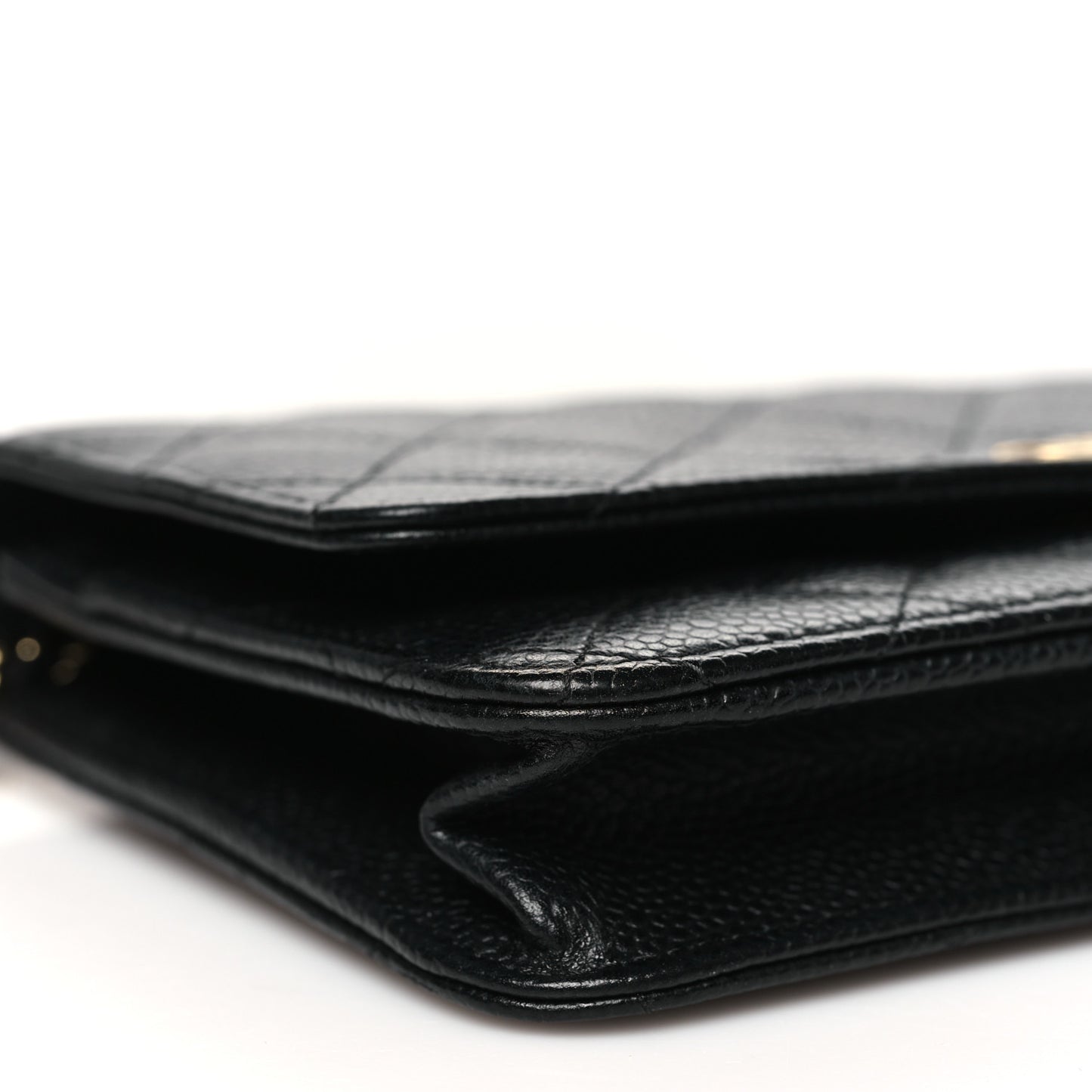 Caviar Quilted Wallet on Chain WOC Black