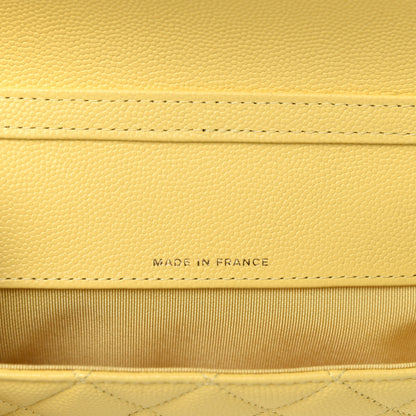 Chanel Caviar Quilted Glasses Case With Chain Yellow 9 of 11