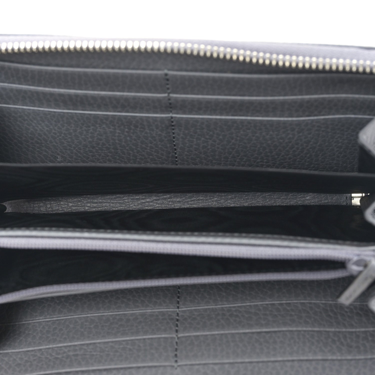 Gucci Dollar Calfskin Monochrome GG Marmont Zip Around Wallet Deep Grey 5 of 9