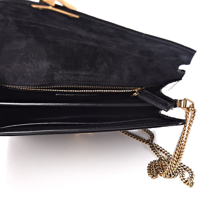 Saint Laurent Patent Turtle Embossed Monogram Cassandra Clasp Bag Black 5 of 13