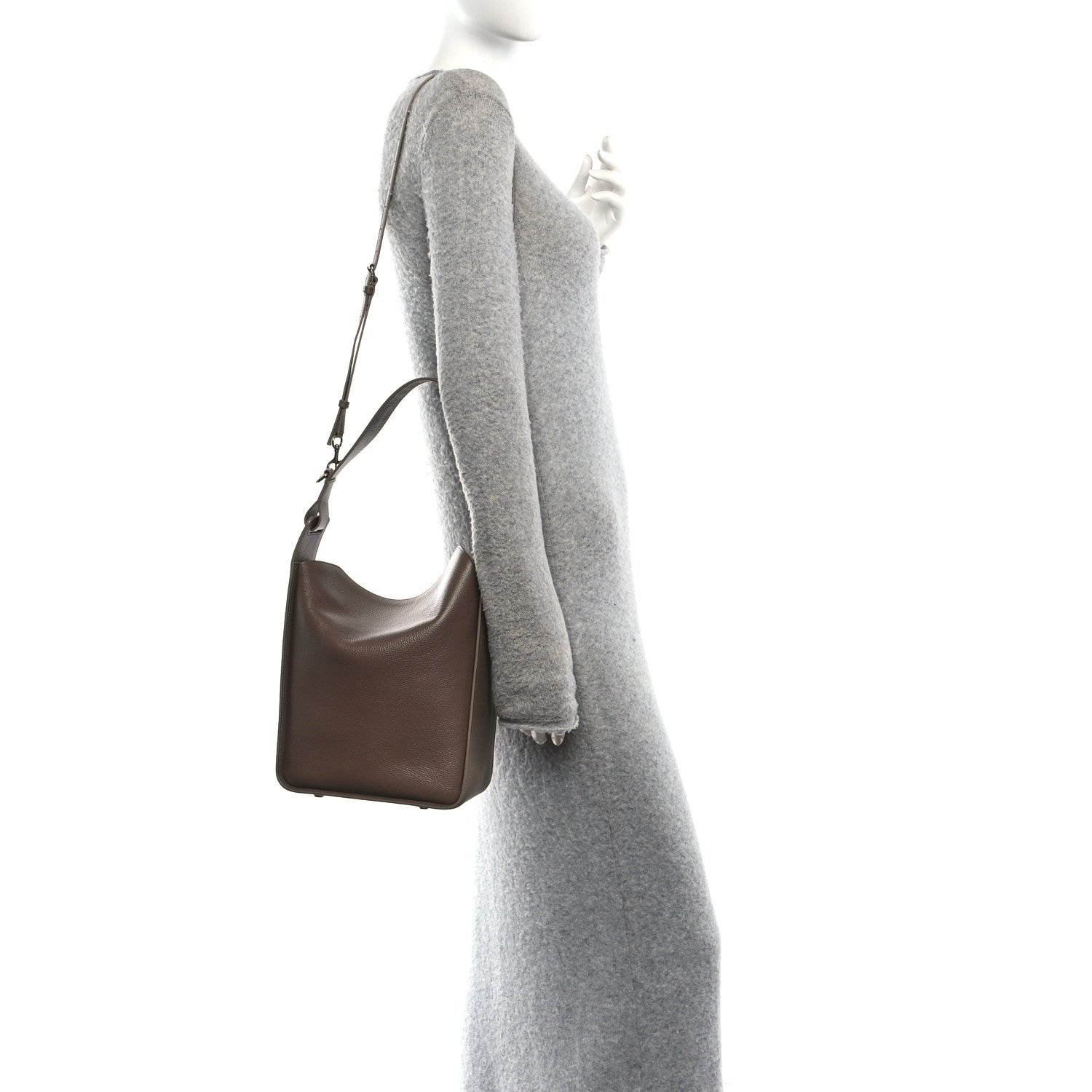Balenciaga Calfskin Logo Embossed Small Tool 2.0 North-South Tote Mink Grey 2 of 11