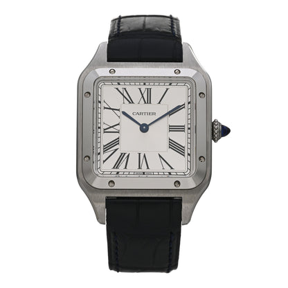 Cartier Stainless Steel Alligator 31.4mm Santos Dumont Quartz Watch 1 of 5