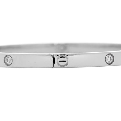 Cartier 18K White Gold 10 Diamond Small LOVE Bracelet 16 3 of 6