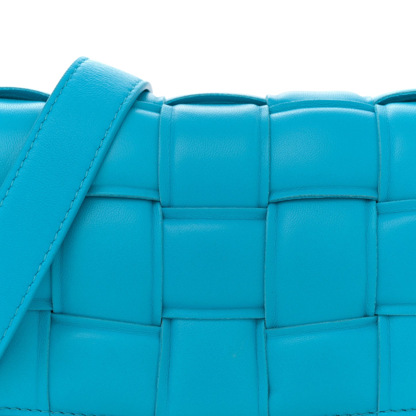 Nappa Maxi Intreccio Small Padded Cassette Crossbody Bag Pool