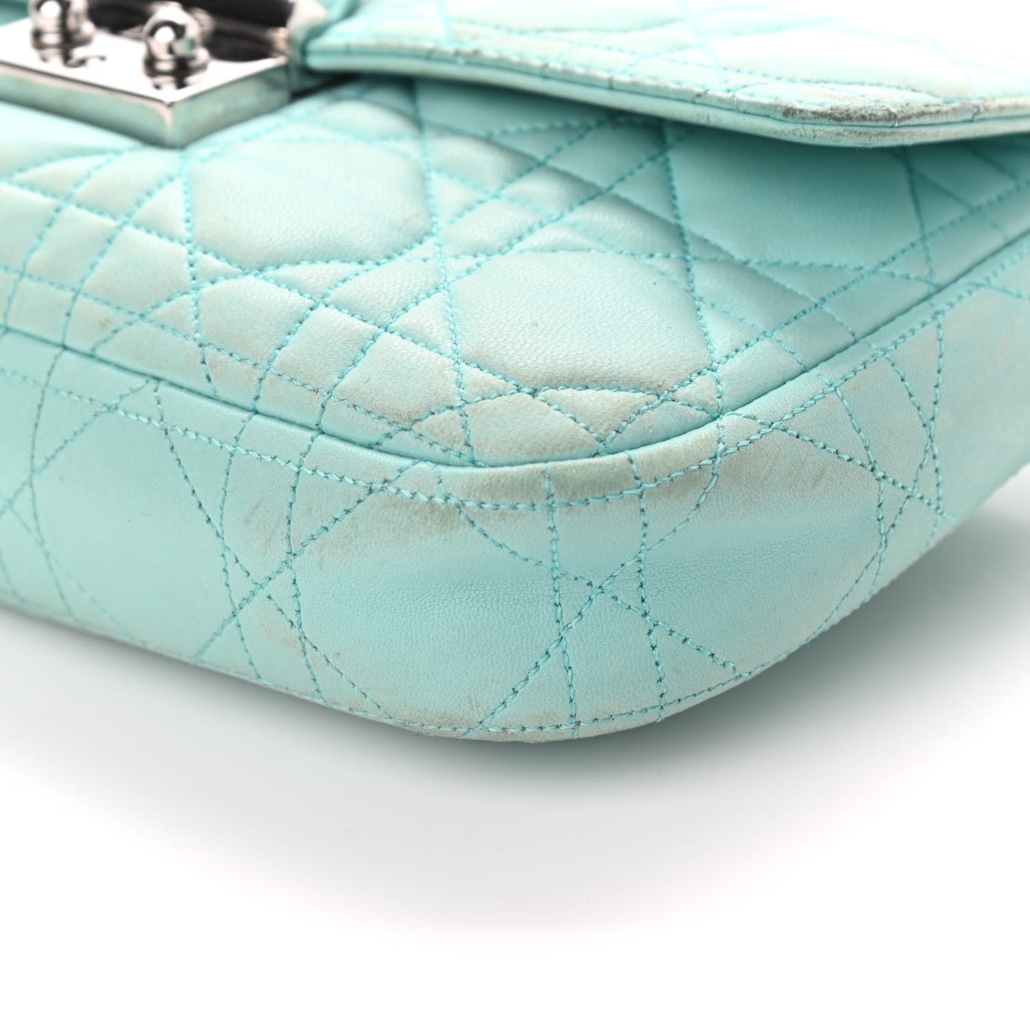 Lambskin Cannage Miss Dior Promenade Pouch Turquoise