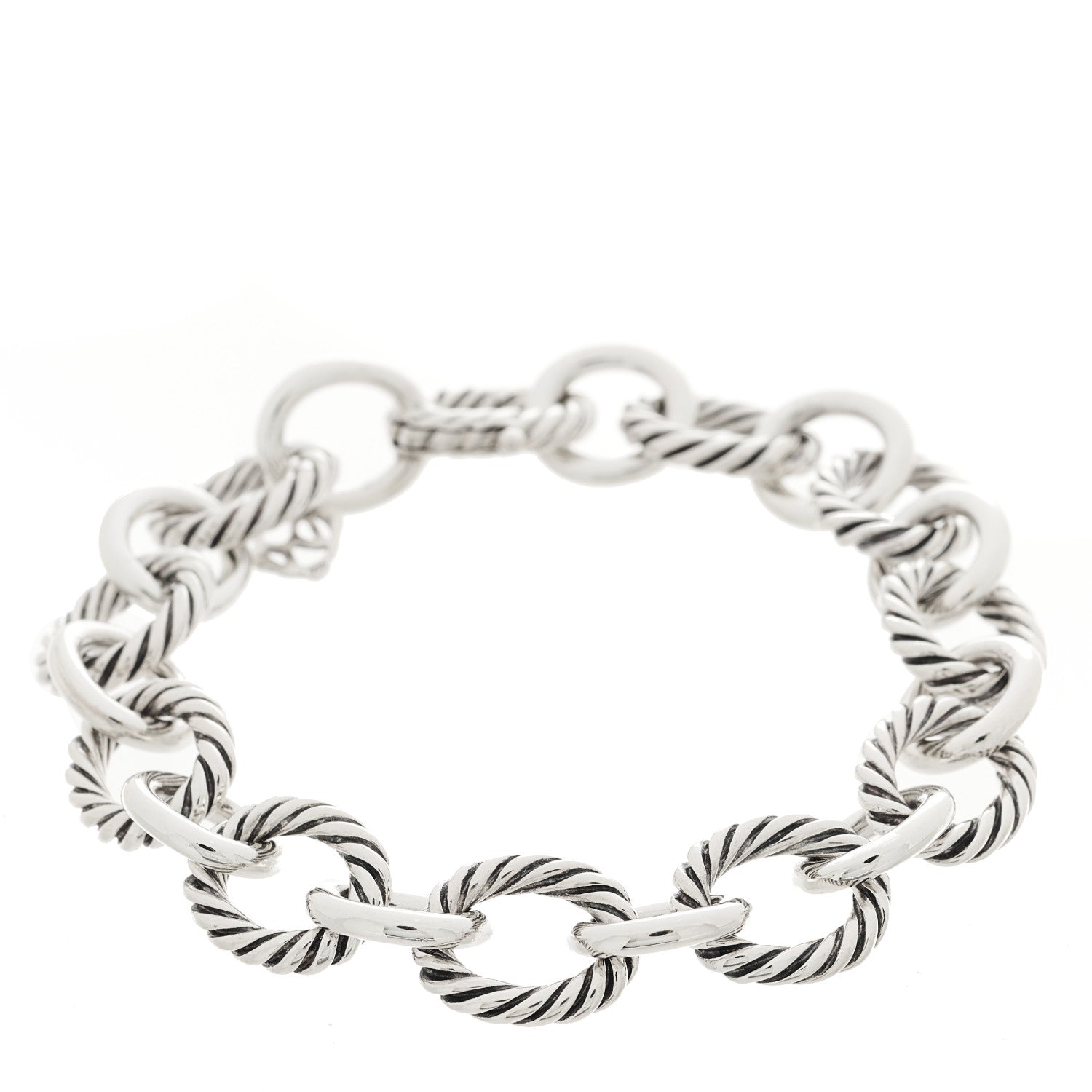 David Yurman Sterling Silver 12mm Large Oval Link Bracelet 1 of 3