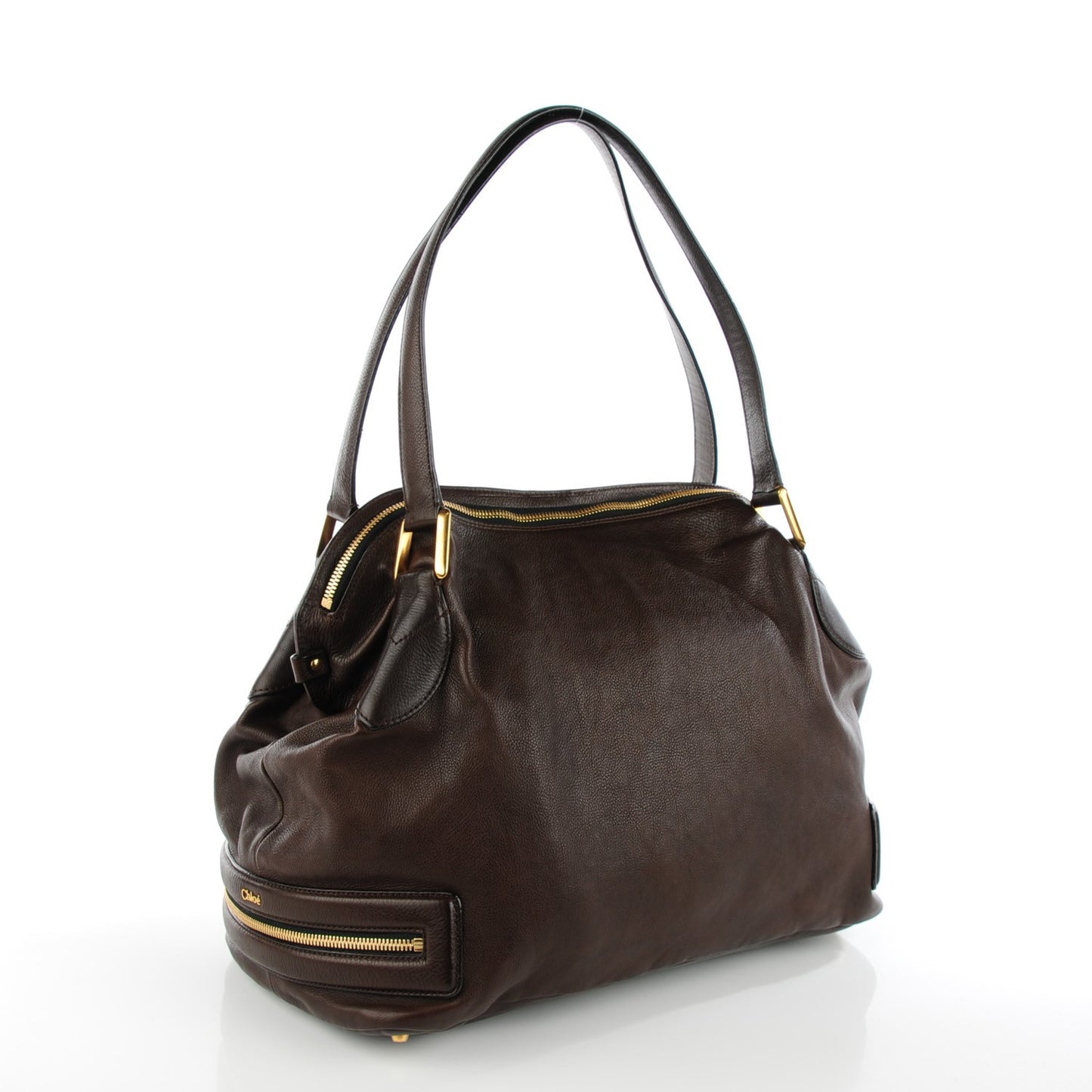 Calfskin Cary Zipped Shoulder Bag Anthracite