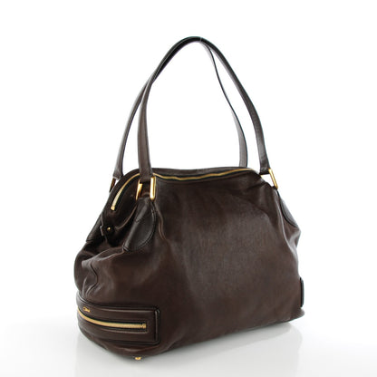 Chloe Calfskin Cary Zipped Shoulder Bag Anthracite 3 of 9