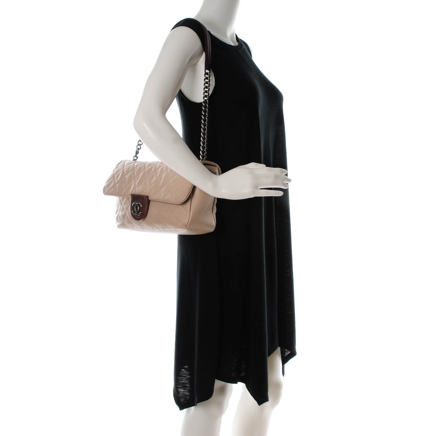 Chanel Calfskin Large Country Chic Flap Ecru Brown 2 of 7