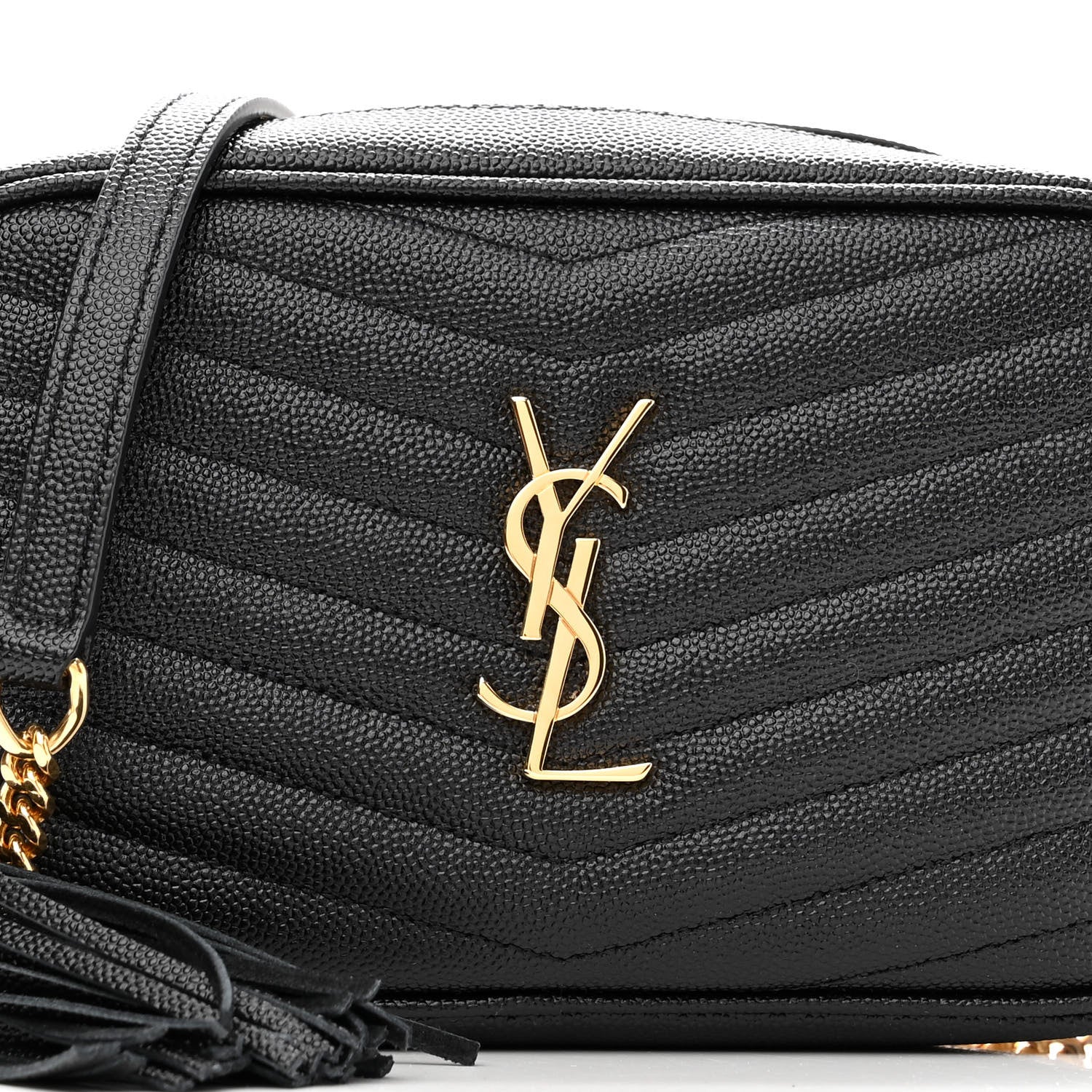 Saint Laurent Grain De Poudre Matelasse Monogram Mini Lou Camera Bag Black 8 of 11