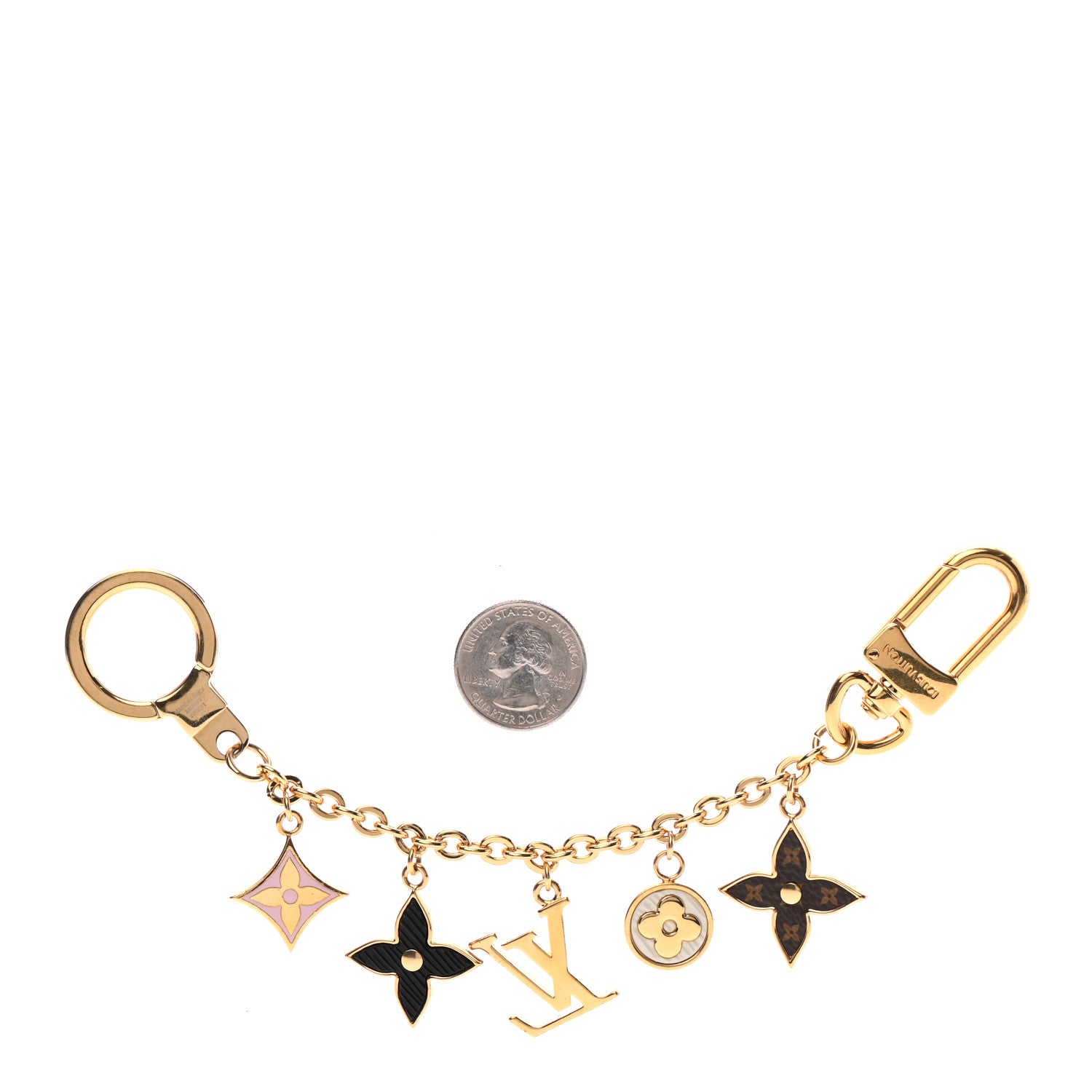 Louis Vuitton Monogram Spring Street Bag Charm Key Holder Gold 4 of 8