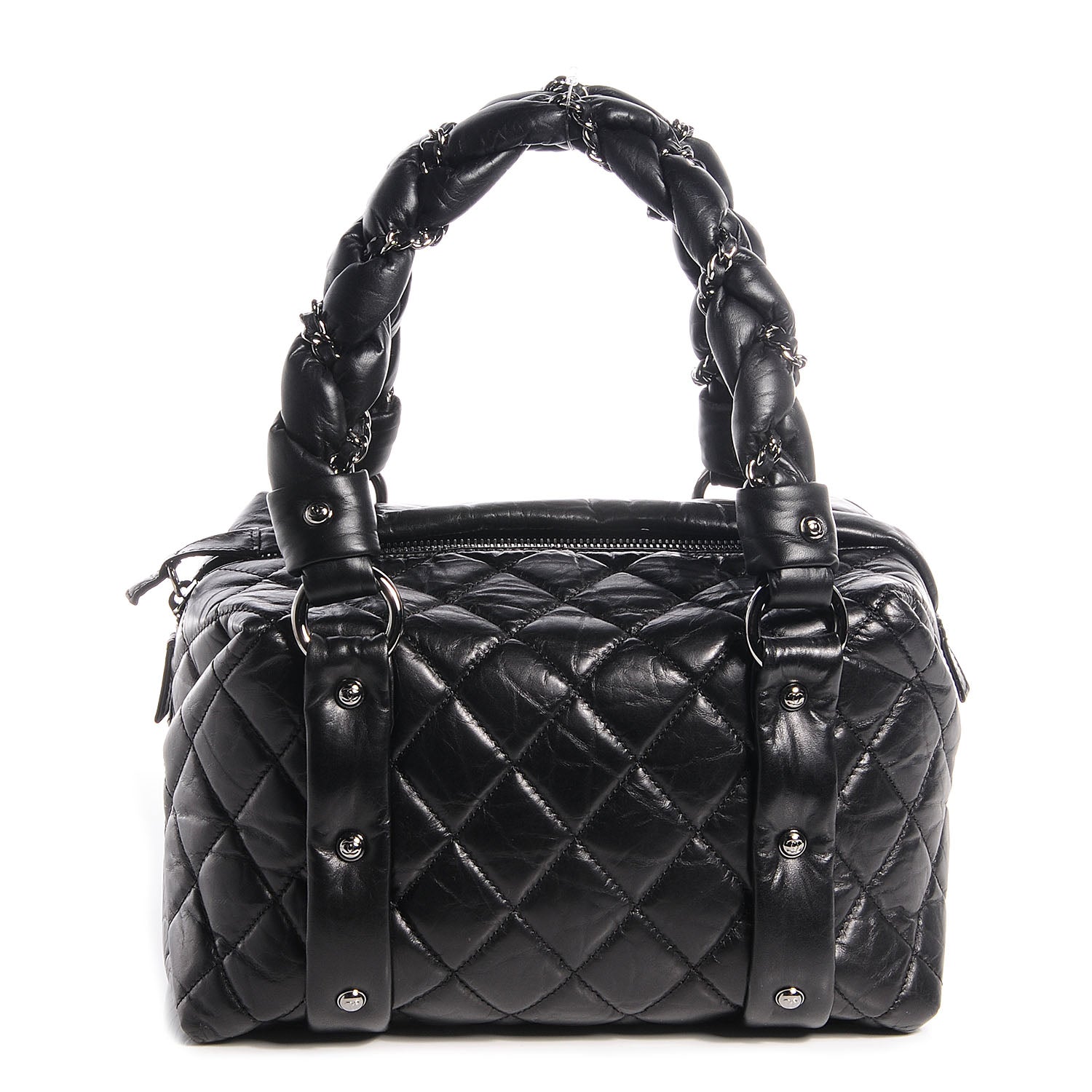 Chanel Distressed Lambskin Lady Braid Small Tote Black 1 of 9