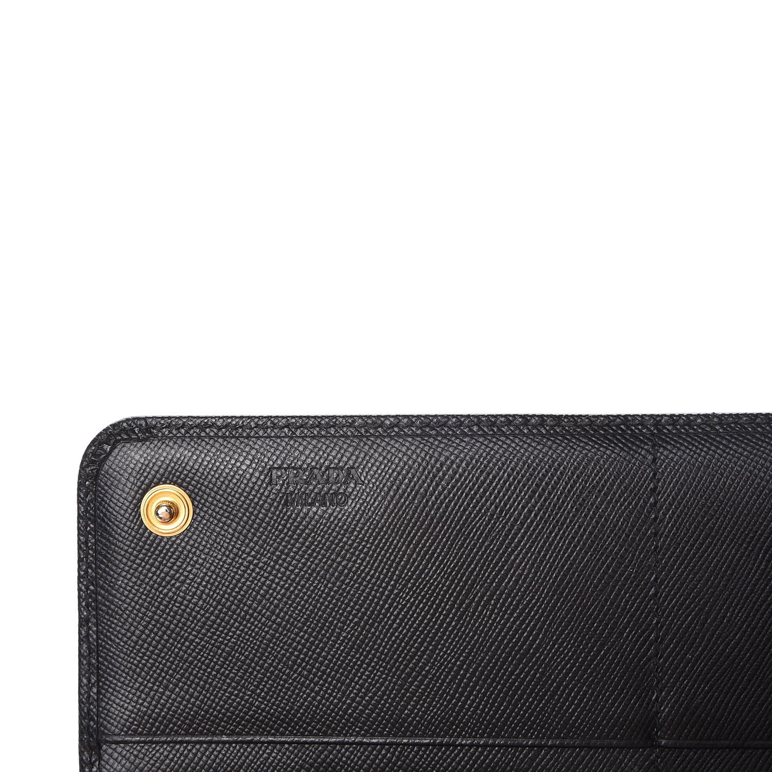 Prada Saffiano Metal Continental Flap Wallet Black 7 of 10