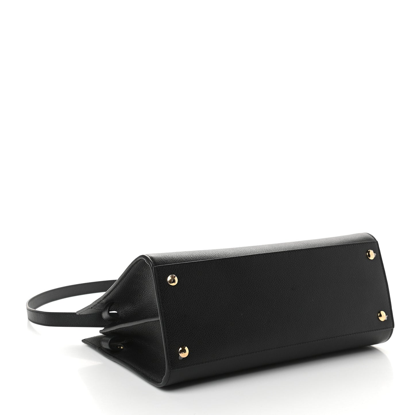 Grainy Calfskin Small Title Bag Black