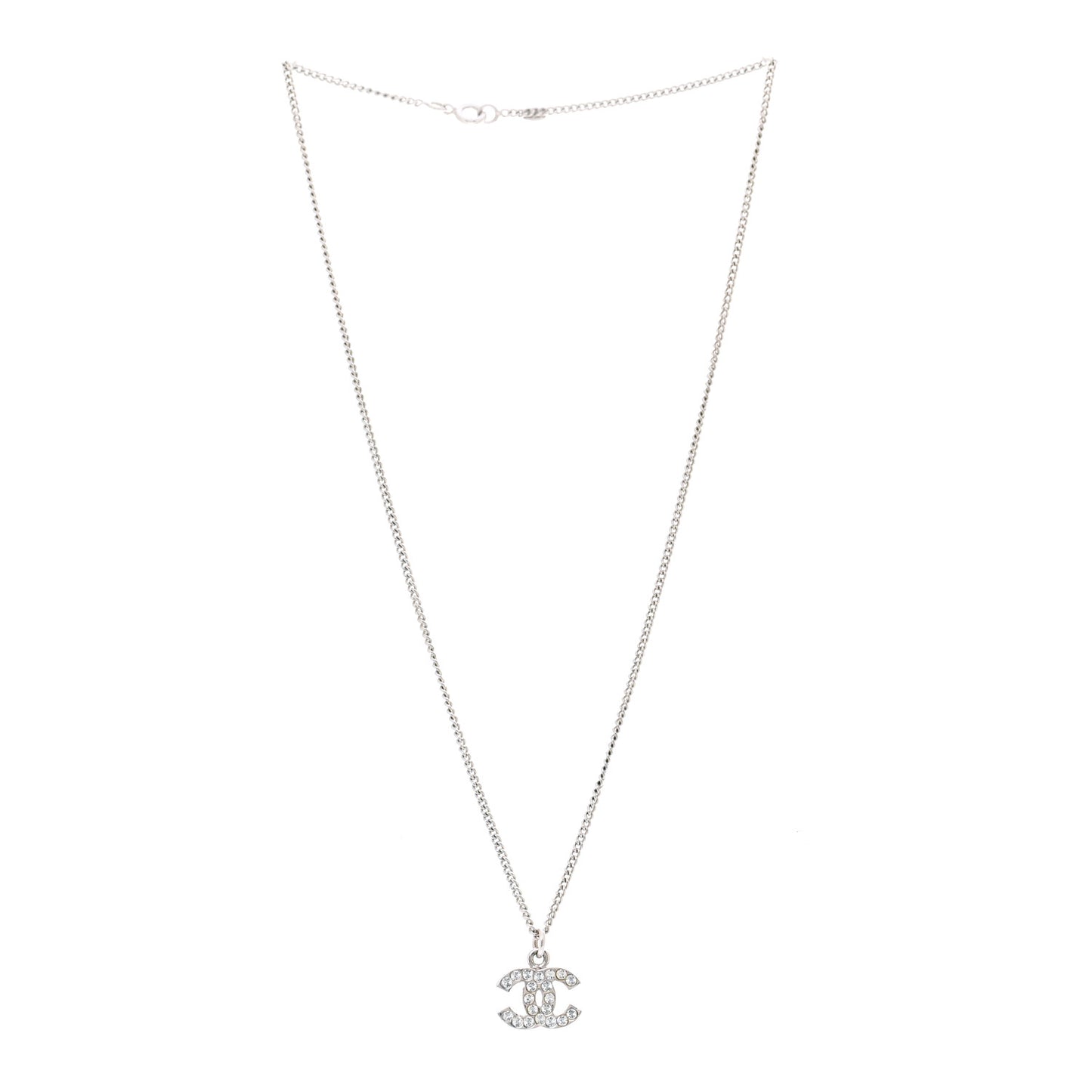 Crystal Timeless CC Necklace Silver