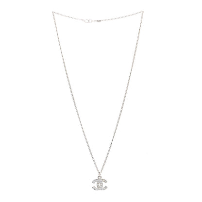 Chanel Crystal Timeless CC Necklace Silver 3 of 5
