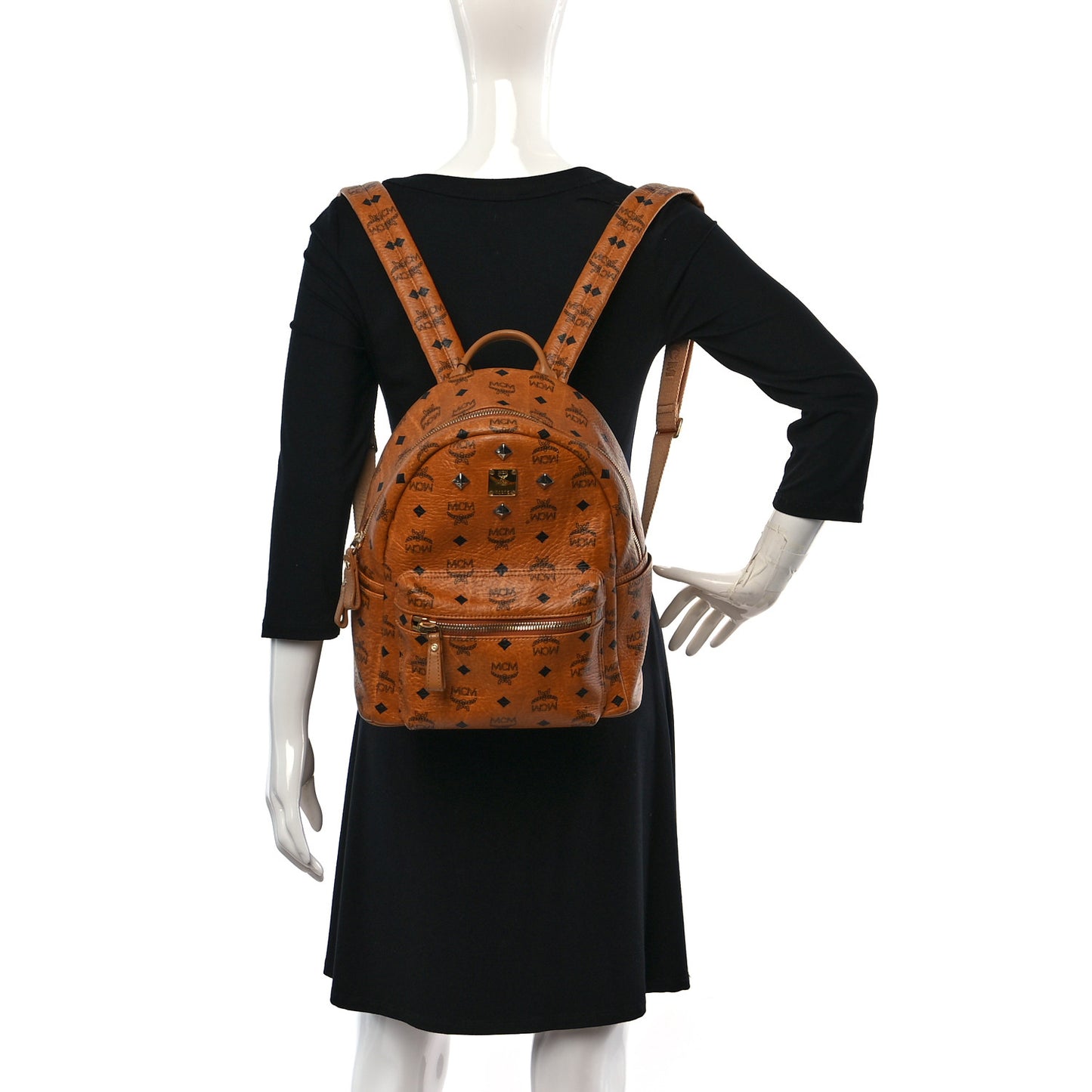 Visetos Small Sprinkle Stud Stark Backpack Cognac