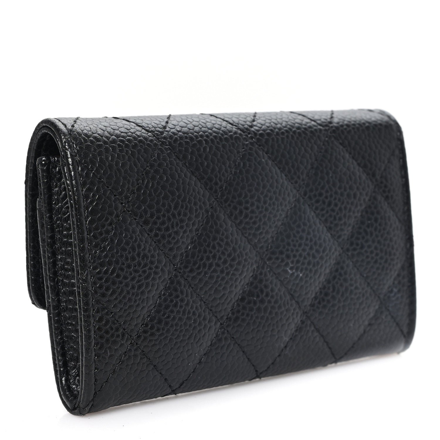 Chanel Caviar Quilted Flap Card Holder Wallet Black 3 of 8