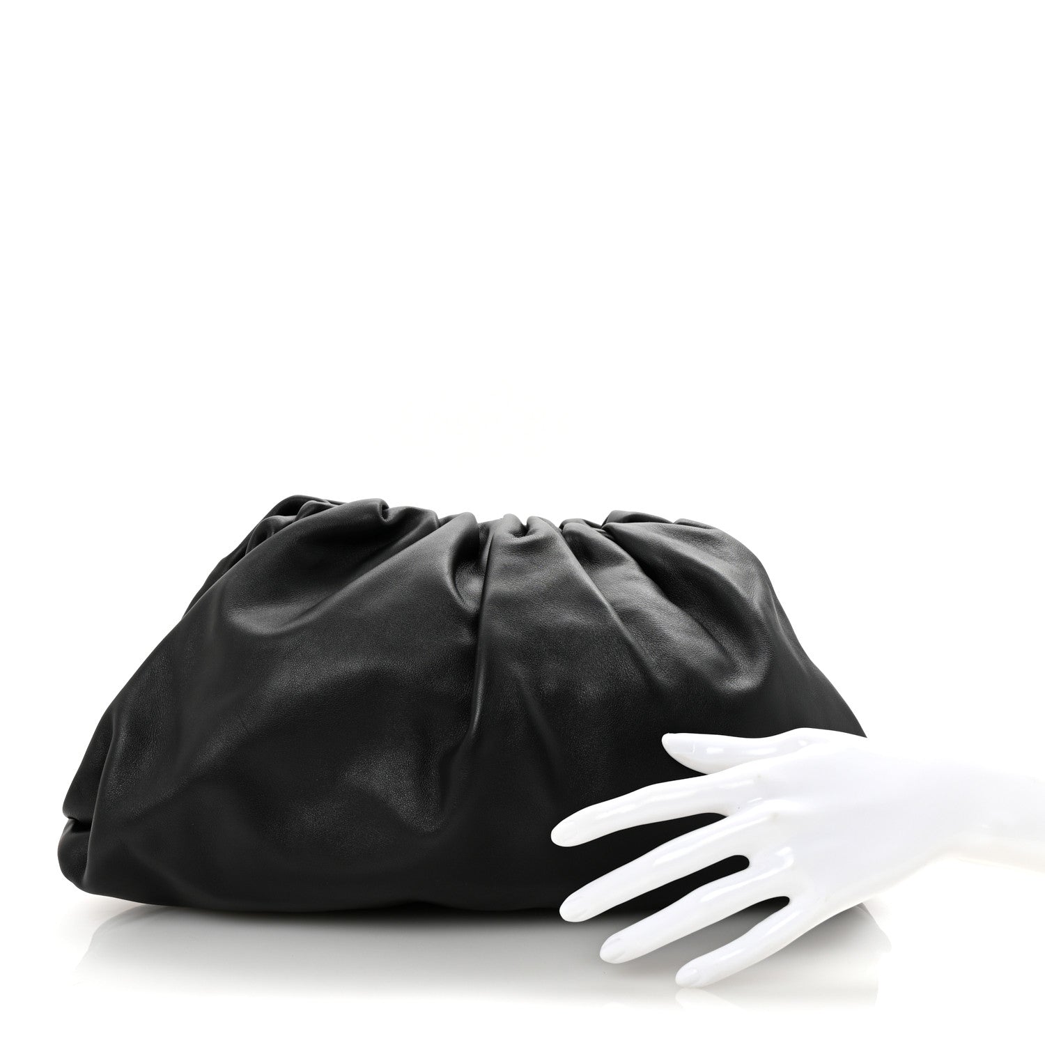 Bottega Veneta Smooth Butter Calf The Pouch Oversized Clutch Black 2 of 7