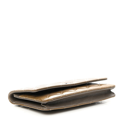 Chanel Patent Quilted Wallet On Chain WOC Brown 4 of 10