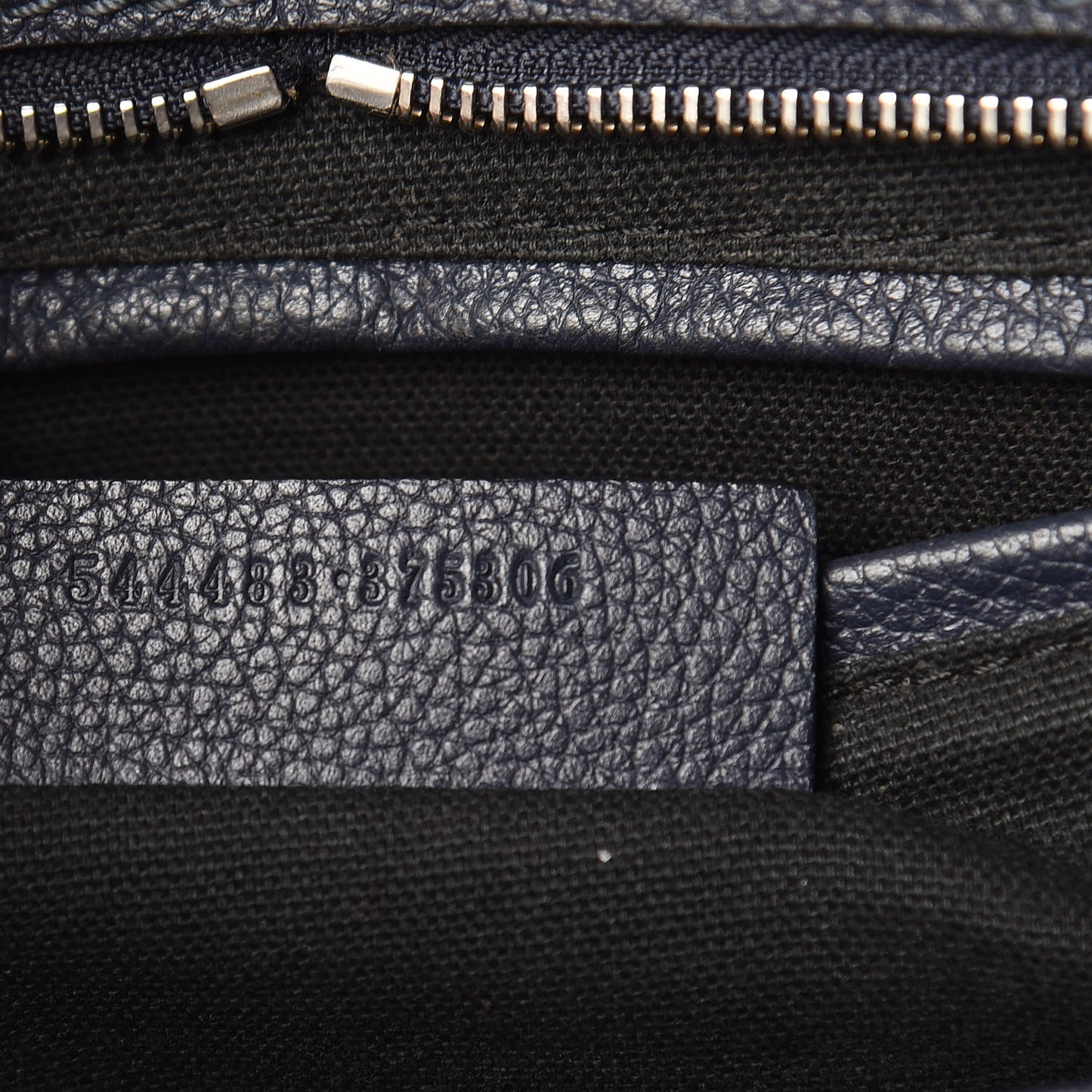 Pebbled Calfskin Small Skull Padlock Zip Around Tote Navy