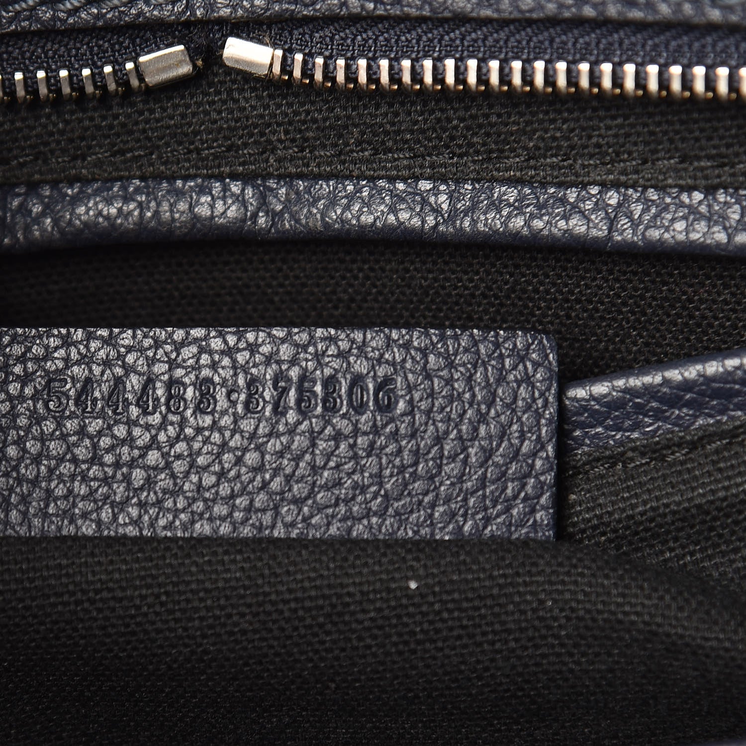 Alexander McQueen Pebbled Calfskin Small Skull Padlock Zip Around Tote Navy 7 of 16