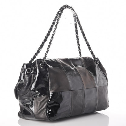 Chanel Lambskin Patent Calfskin Brooklyn Patchwork Flap Black 3 of 7