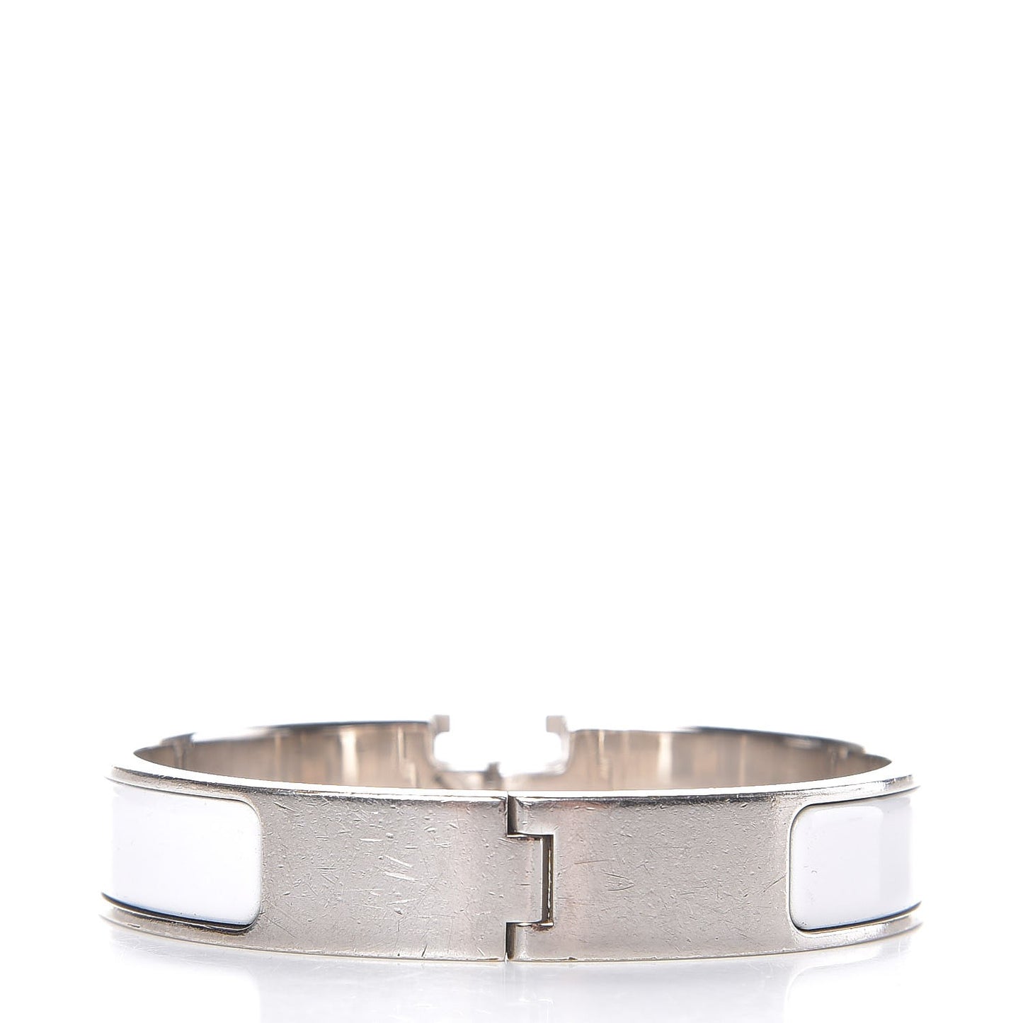 Enamel Narrow Clic Clac H Bracelet PM White