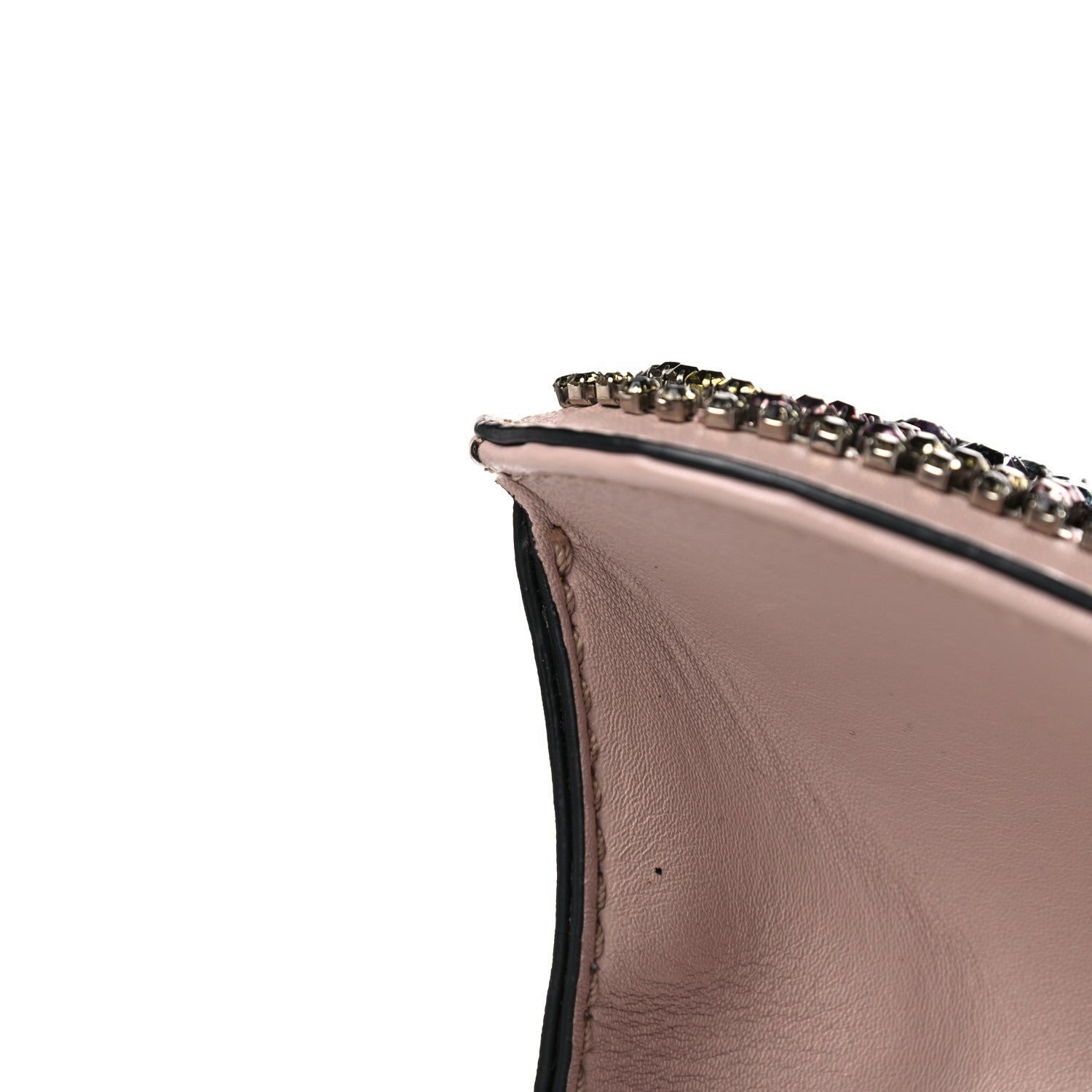Valentino Garavani Vitello Crystal Embellished Medium Glam Lock Rockstud Flap Poudre 25 of 28