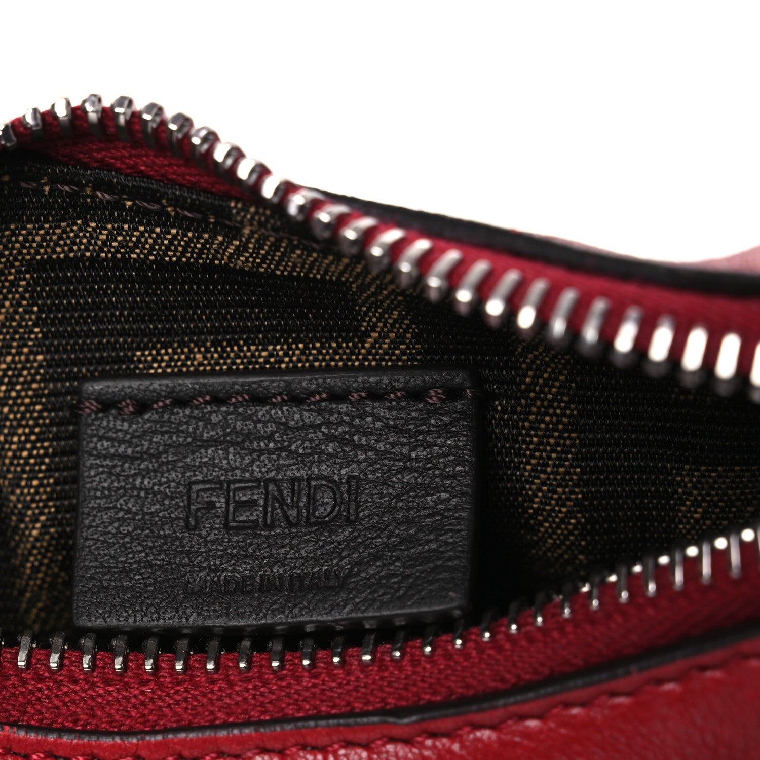 Fendi Vitello Grace New Matte Nano Fendigraphy Hobo Charm Scarlet Sage 6 of 11