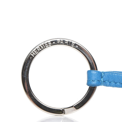 Hermes Lambskin Carmen Tassel Key Holder Bleu Zanzibar 3 of 5