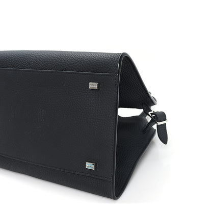 The Row Grained Calfskin Soft Margaux 10 Bag Black 9 of 9