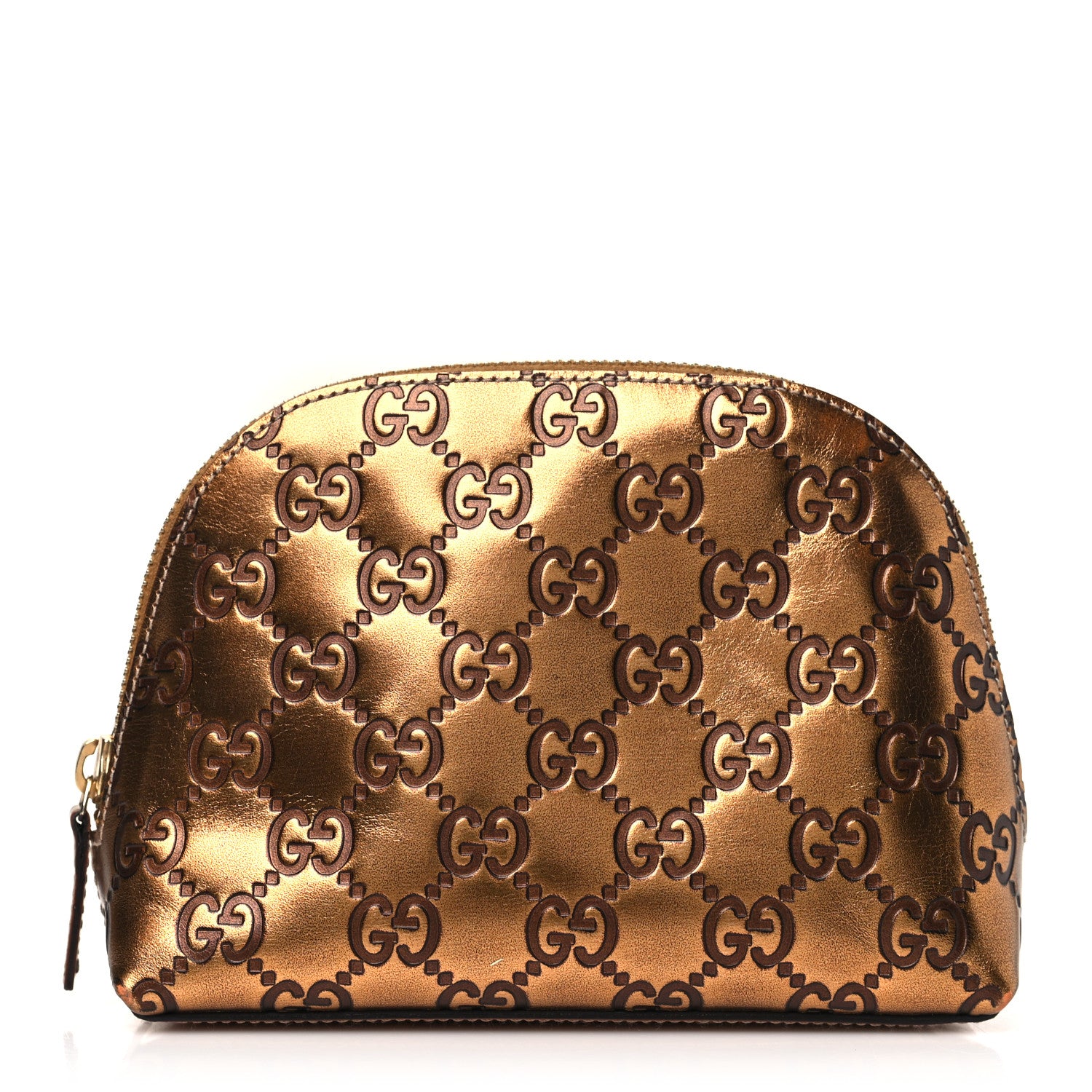 Gucci Guccissima Cosmetic Case Metallic Bronze 1 of 10