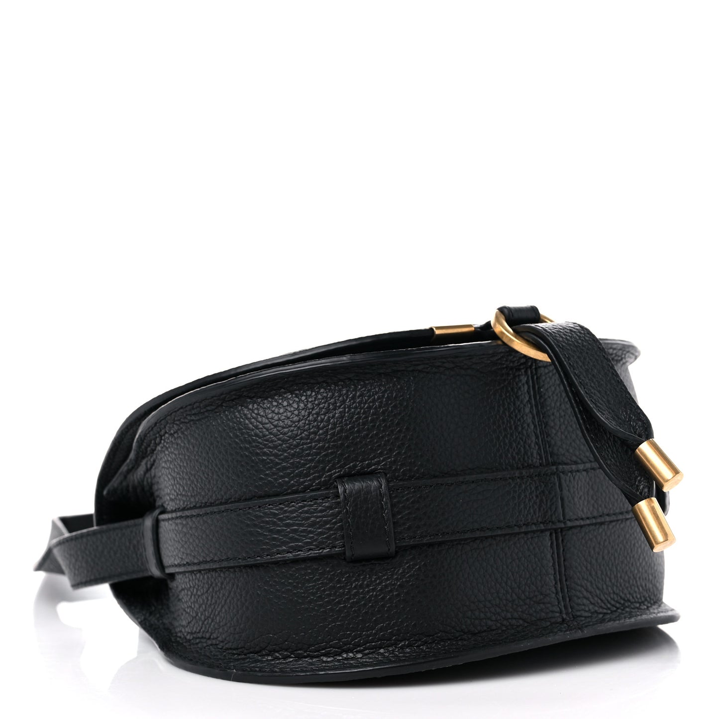 Calfskin Mini Marcie Round Crossbody Bag Black