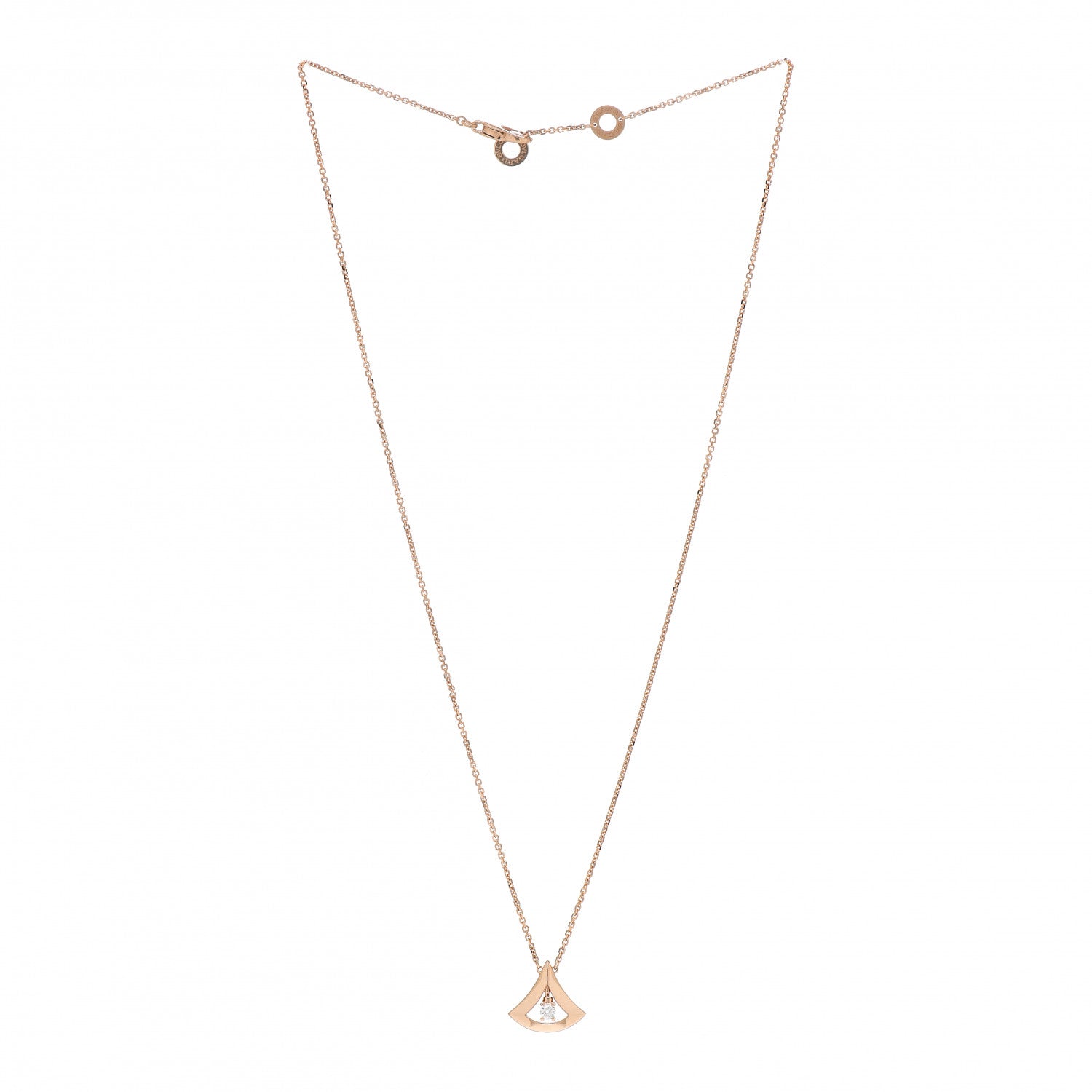 Bulgari 18K Rose Gold Diamond Divas' Dream Openwork Necklace 3 of 4