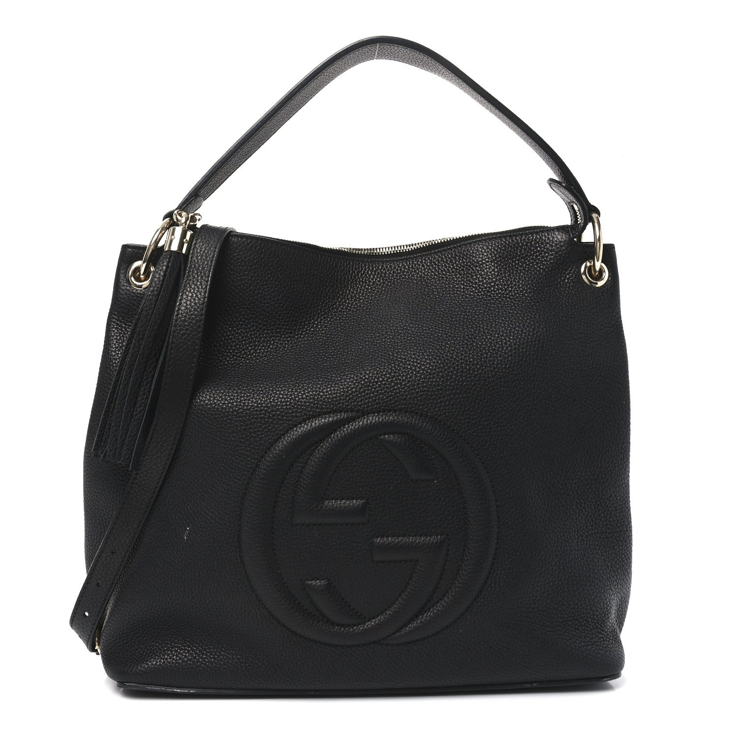 Gucci Pebbled Calfskin Large Soho Hobo Black 1 of 11