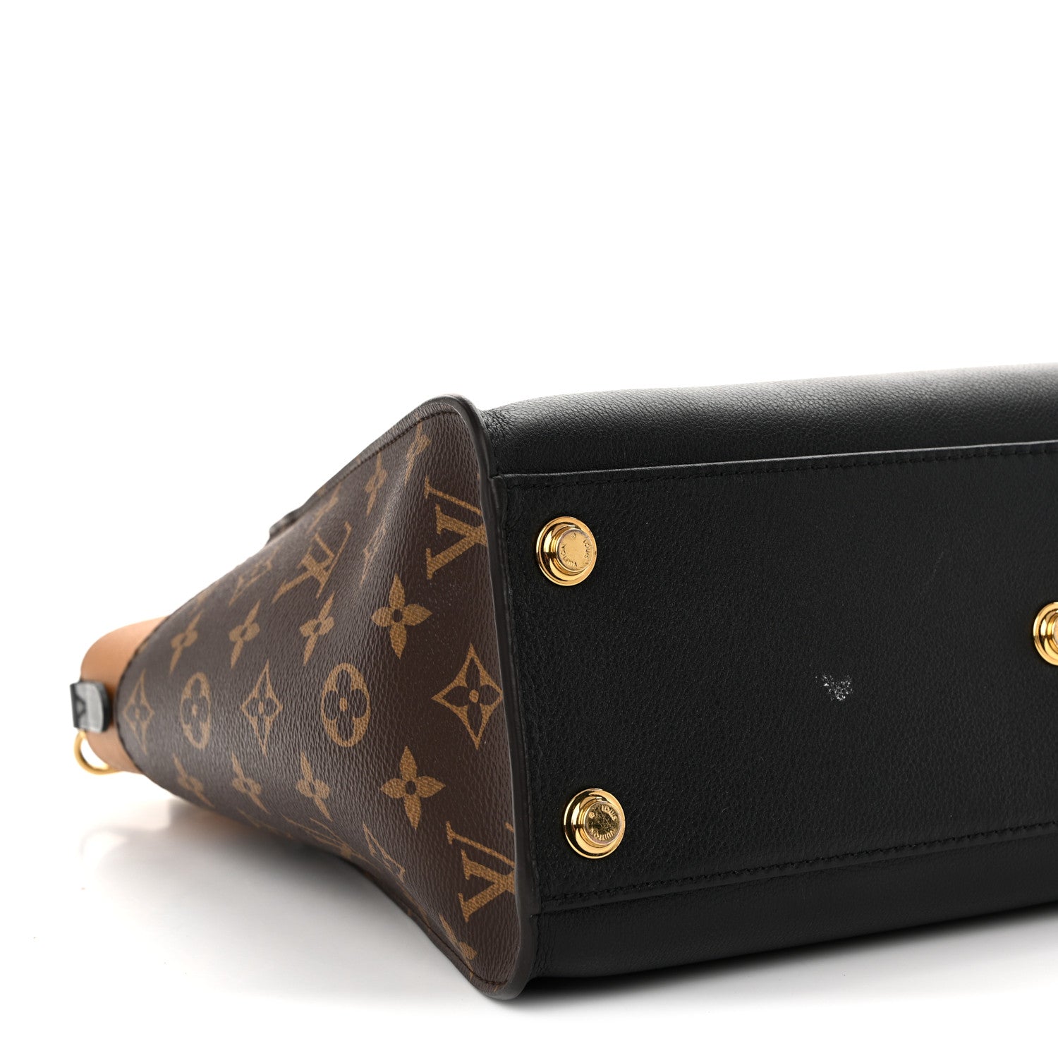 Louis Vuitton Calfskin Monogram On My Side MM Black 8 of 10